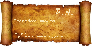 Preradov Amadea névjegykártya